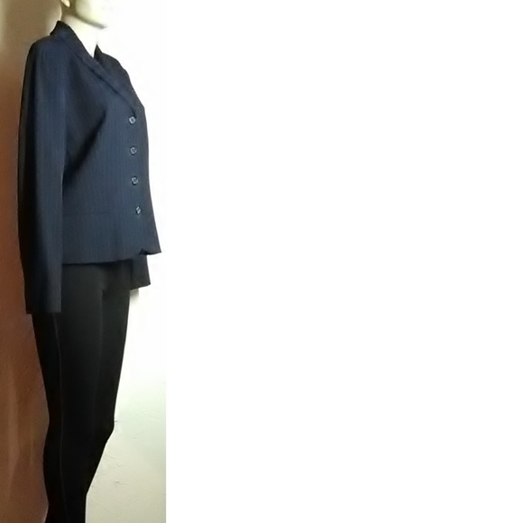 Chaps New Black Pinstripe Blazer Size 14 - Picture 5 of 7